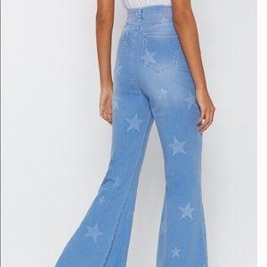 Nasty Gal flare star jeans!! NEVER WORN